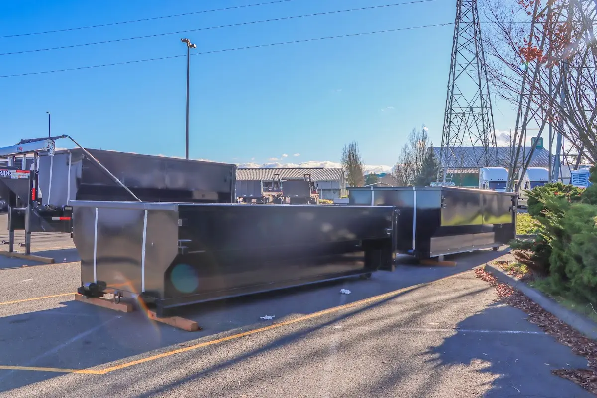 Roll-off dumpster ready for waste disposal at job site for Concrete Dumpster Rental in Hanover